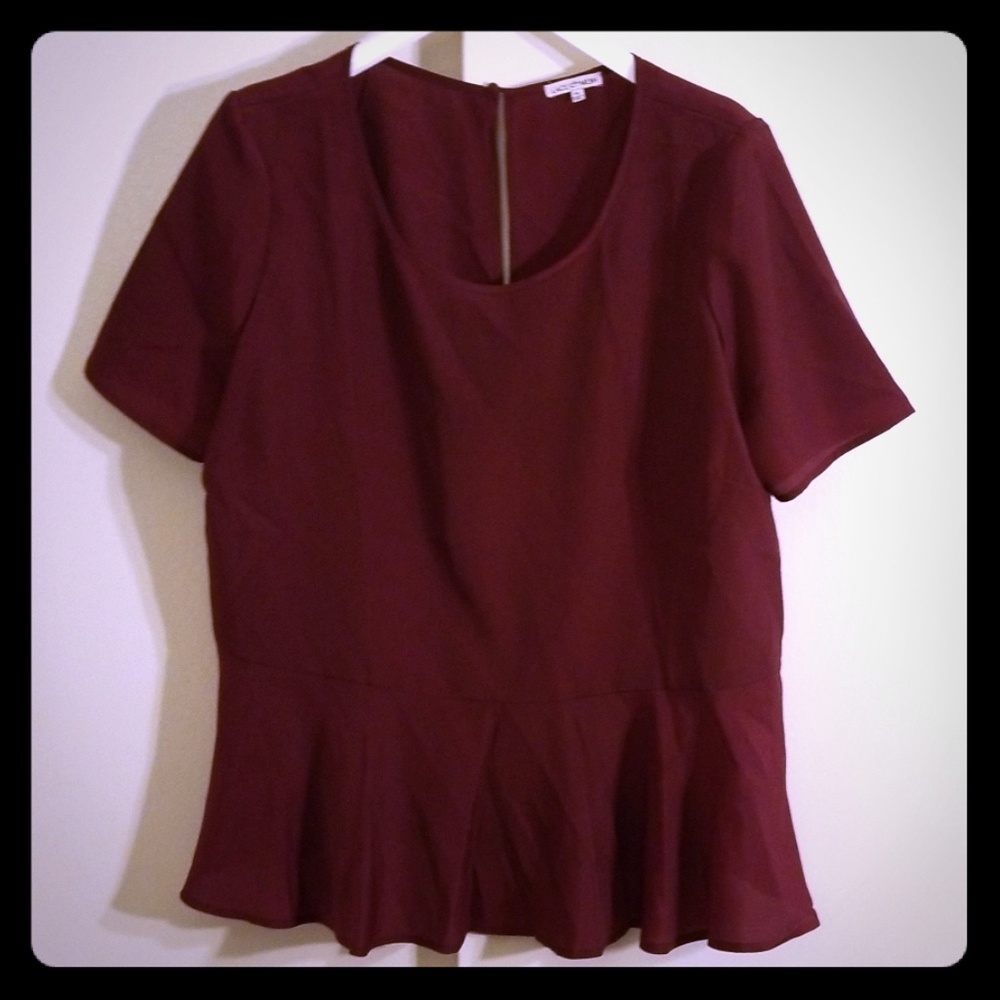 NWOT Maroon Peplum Top
